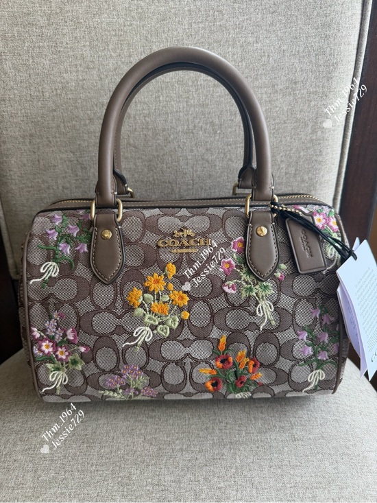 Coach Handbags - NWT！COACH Rowan Satchel Bag In Signature Jacquard With Floral Embroidery（CDZ01）